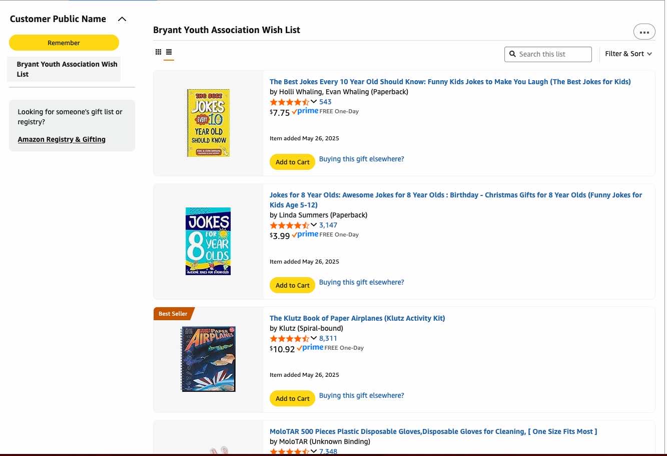 Our Amazon Wish List