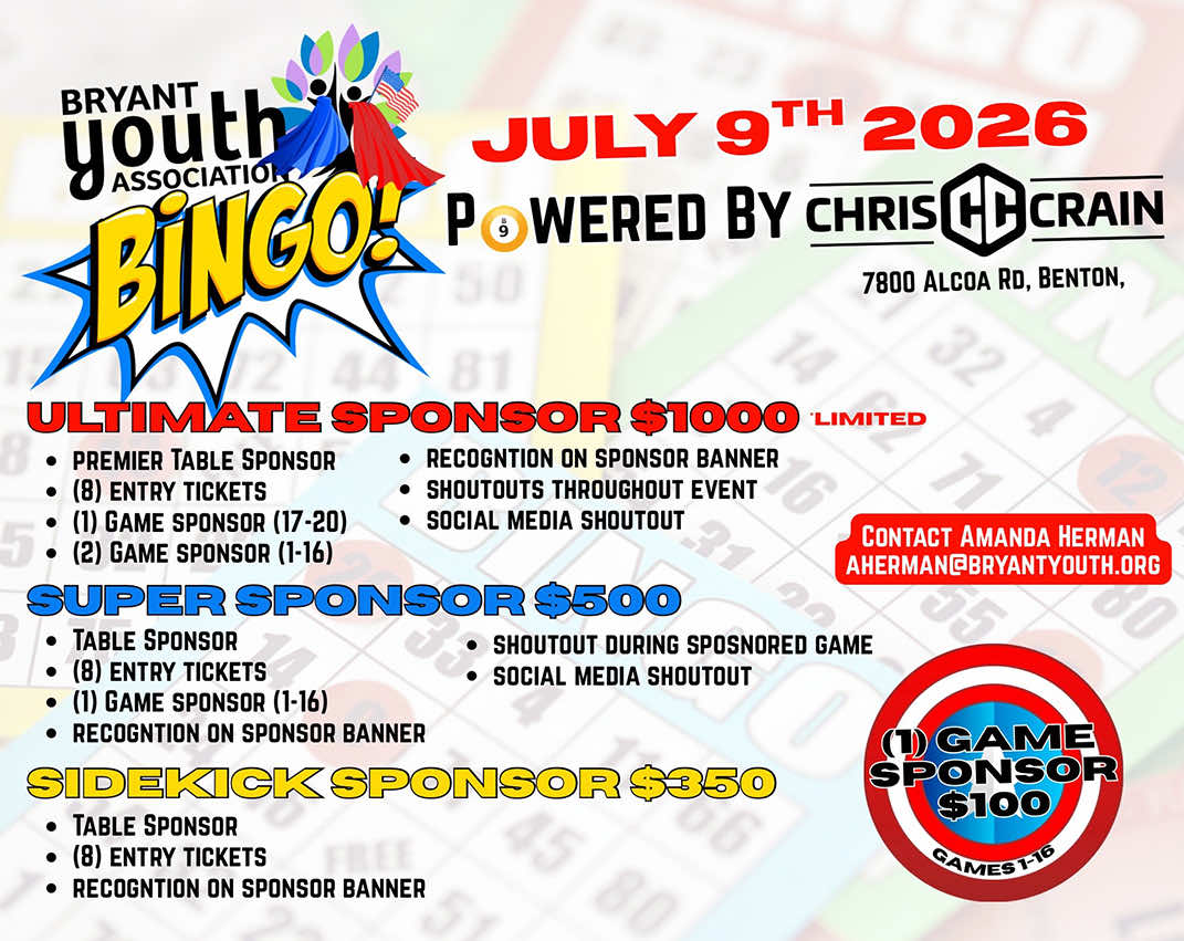 BYA Bingo is July 9th!