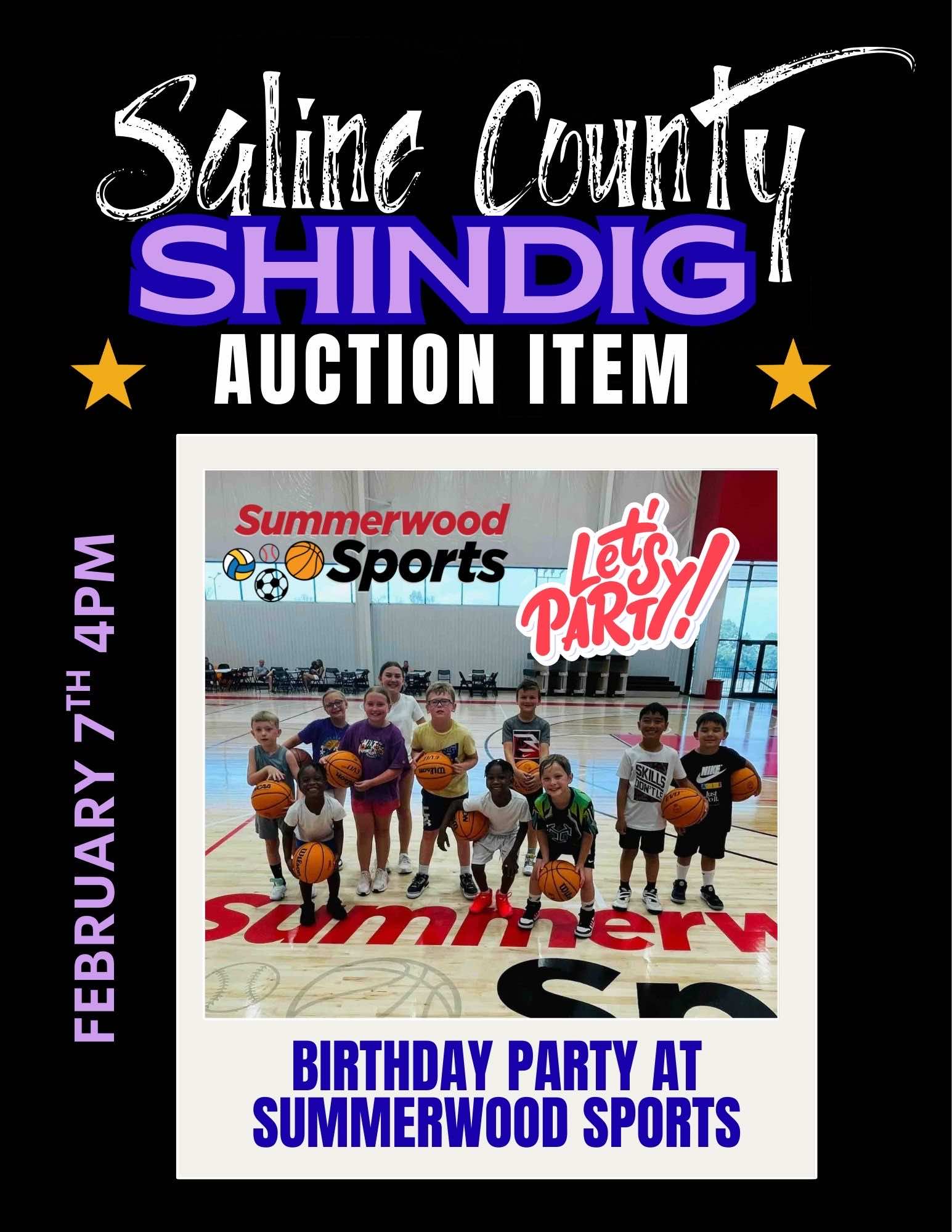 Auction Item - Birthday Part at Summerwood Sports